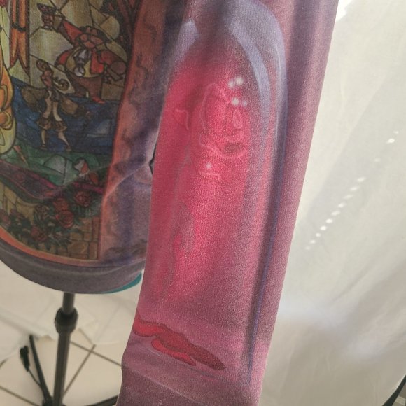 Disney Beauty And The Beast Stained Glass Girls Pullover Top - Picture 2 of 3